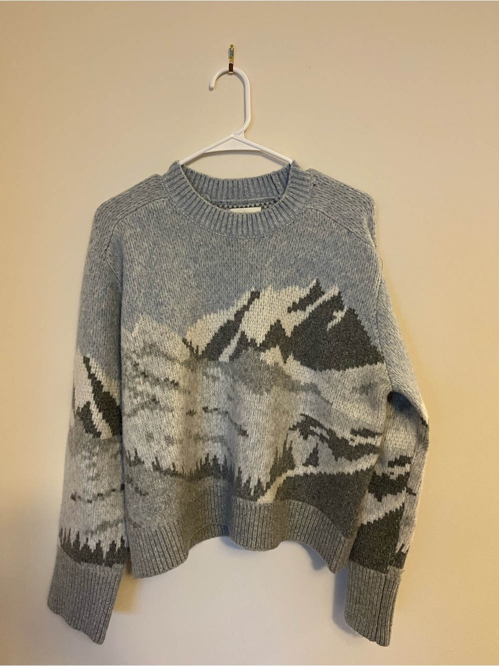Abercrombie & Fitch Gray Mountain Scenic Crewneck Sweater